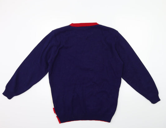 Futura Mens Blue Knit Pullover Jumper Size XL