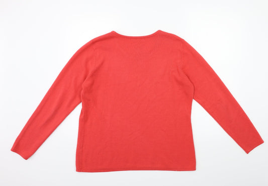 Bonmarché Womens Red Knit Pullover Jumper Size M
