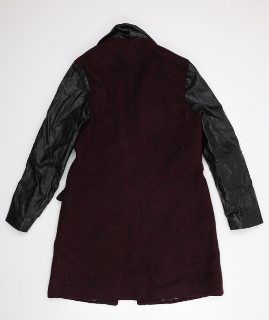 By Henry Holland Womens Red Overcoat Coat Size 14