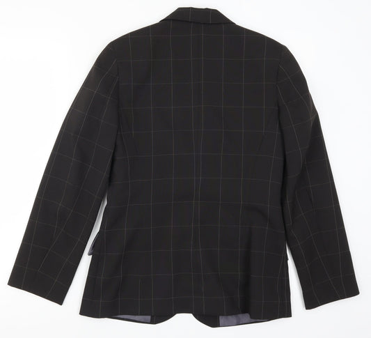 Select Womens Black Check Jacket Suit Jacket Size 10