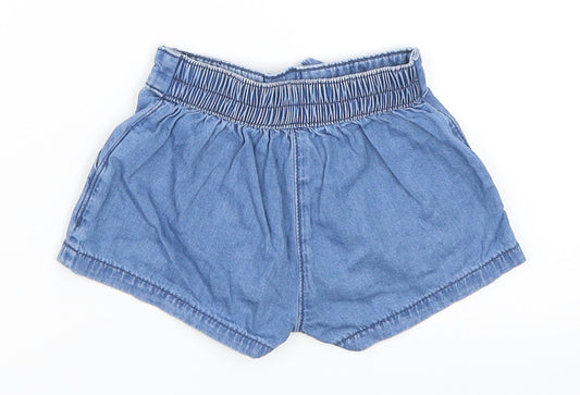 Mini Club Girls Blue Denim Cropped Trousers Size 12-18 Months