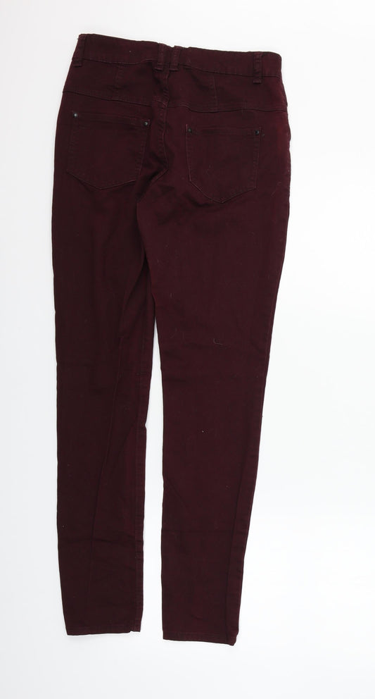YESYES Womens Red Skinny Jeans Size 12 L30 in