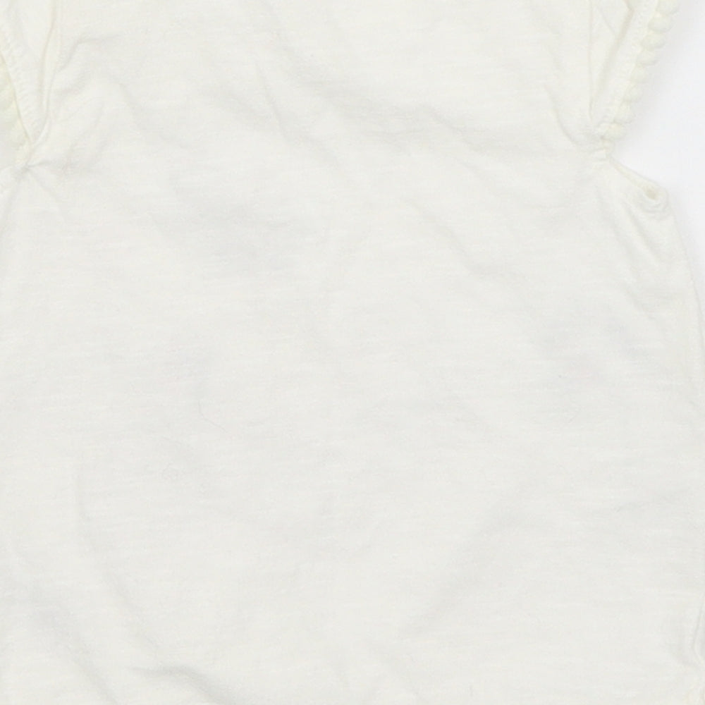 Nutmeg Baby White Basic T-Shirt Size 3-6 Months - Zebras