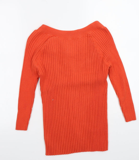 BHS Womens Orange Pullover Jumper Size 14