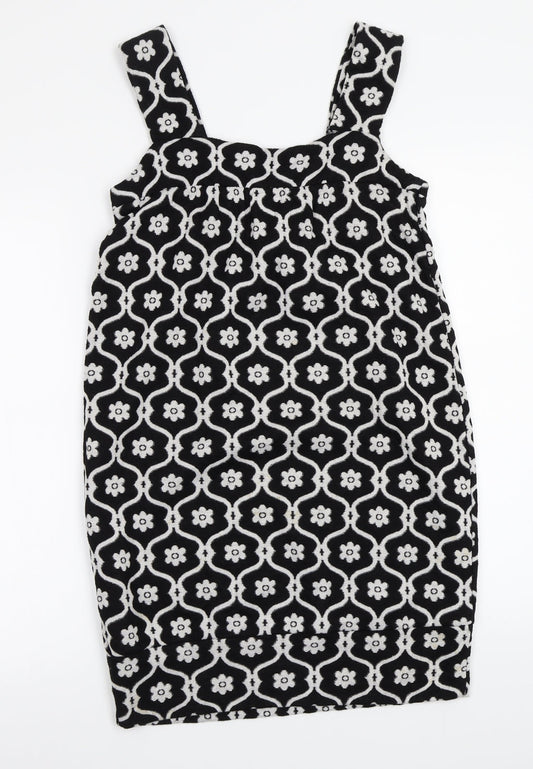 Veritgo Womens Black Floral A-Line Size XS
