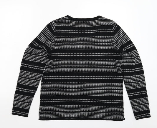 Papaya Womens Black Geometric Knit Pullover Jumper Size 14