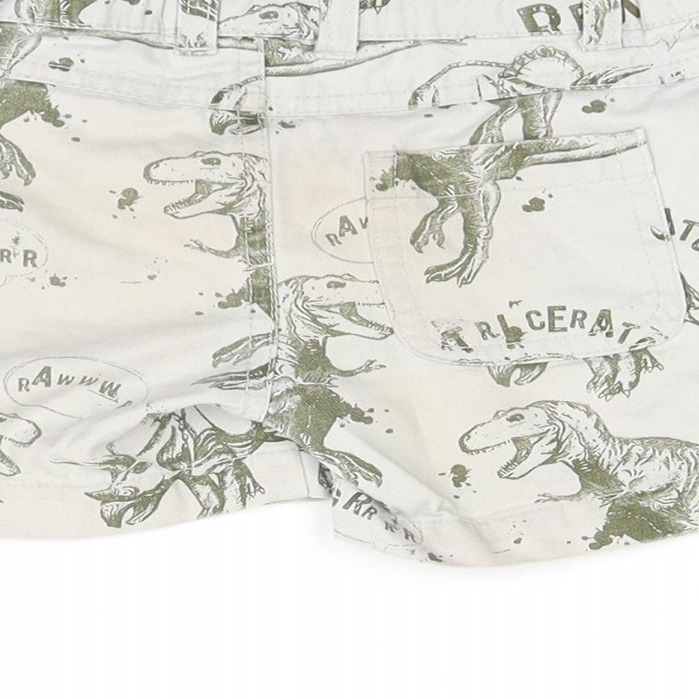U ban ra cas Boys Beige Denim Bermuda Shorts Size 2 Years - DINOSAURS