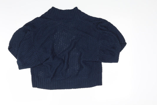 Oasis Womens Blue Knit Wrap Jumper Size 10