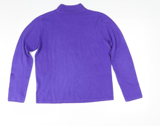 BM Womens Purple Knit Pullover Jumper Size S