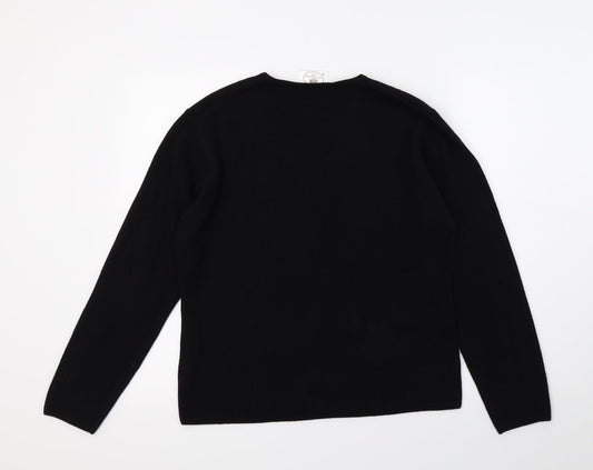 Nightingales Mens Black Knit Pullover Jumper Size M