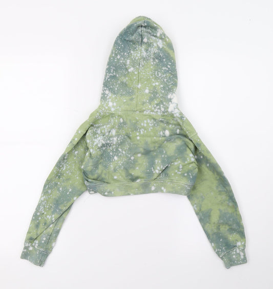 Ratchet Girls Green Geometric Jersey Pullover Hoodie Size S - Tie dye