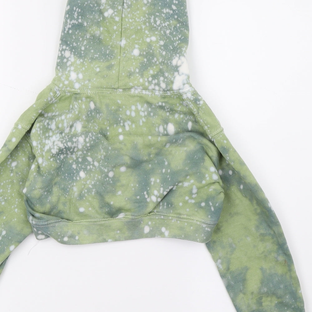 Ratchet Girls Green Geometric Jersey Pullover Hoodie Size S - Tie dye