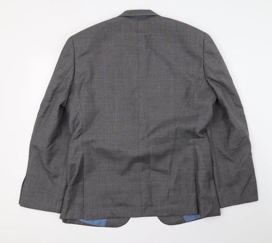 Cedar Wood State Mens Grey Check Jacket Suit Jacket Size L