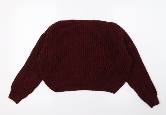 New Look Girls Red Knit Pullover Jumper Size 12-13 Years