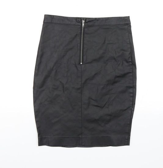 Topshop Womens Black A-Line Skirt Size 10