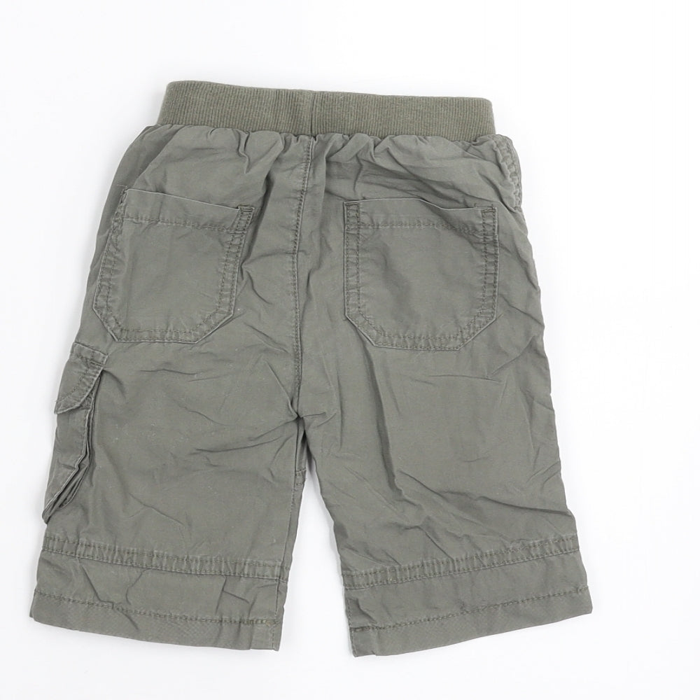 Brand and care label for Preworn Baby Green Cargo Trousers, size 3-6, Months