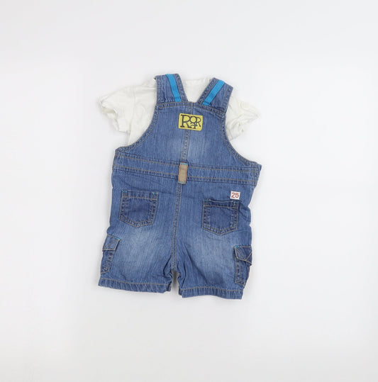 Mini Club Baby Blue Denim Dungaree One-Piece Size 3-6 Months