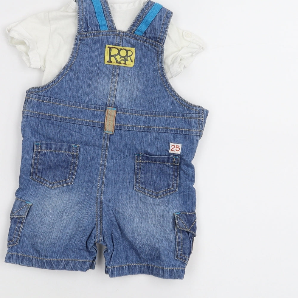 Mini Club Baby Blue Denim Dungaree One-Piece Size 3-6 Months