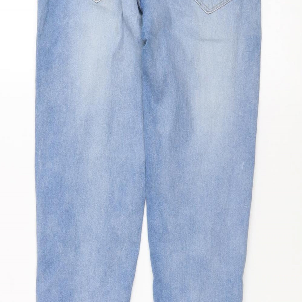 Brand and care label for Denim & Co. women’s blue denim skinny jeans, size UK 10