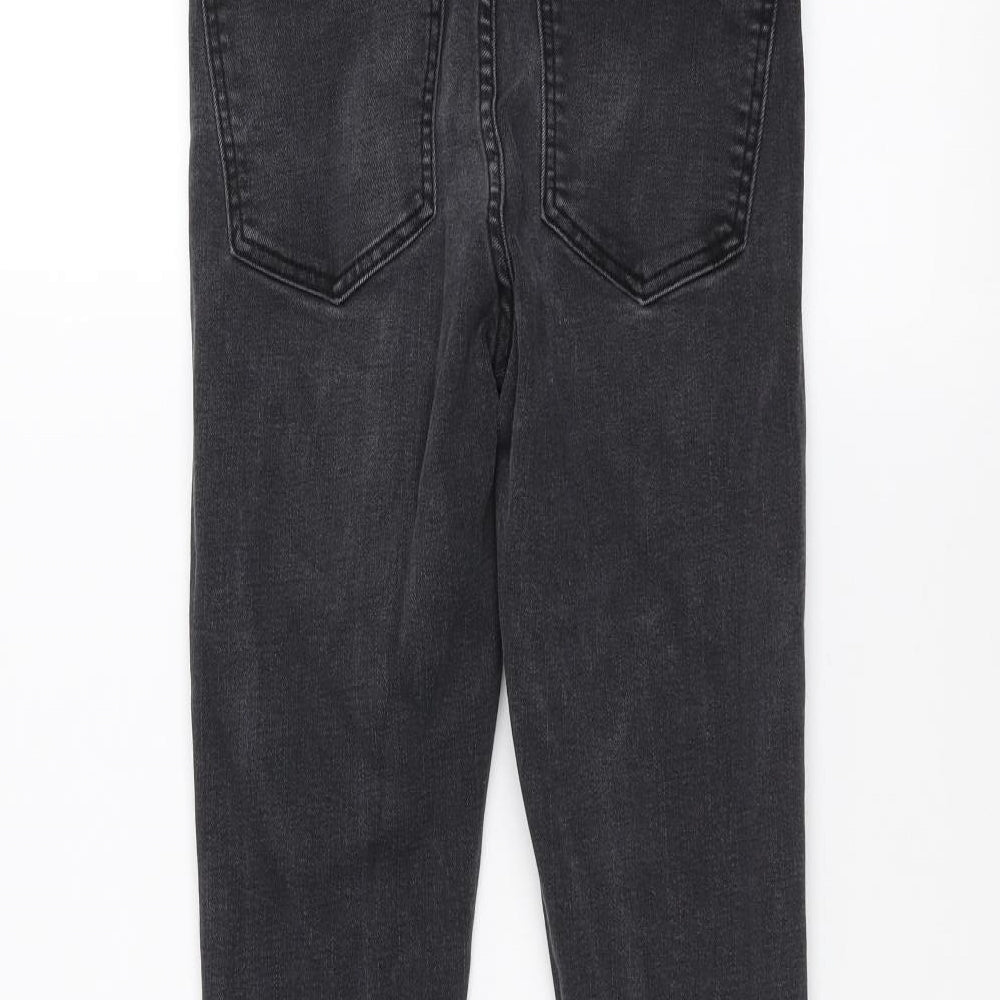 Brand and care label for Denim & Co. women’s black denim skinny jeans, size UK 10, 26-inch leg