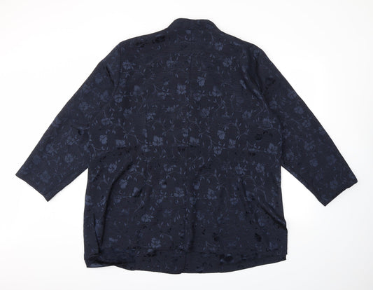 essence Womens Blue Jacket Size 2XL