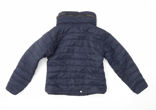 denim state Womens Blue Puffer Jacket Coat Size S