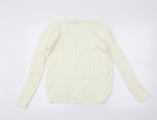 Pulse Womens Ivory Pullover Jumper Size S