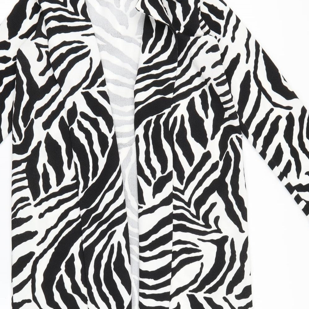 Boohoo Womens Beige Animal Print Jacket Blazer Size M