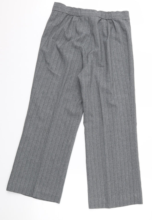 Marks and Spencer Womens Green Striped Trousers Size 10 L23 in