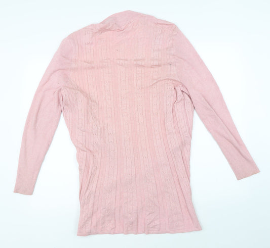 BM Womens Pink Cardigan Jumper Size M