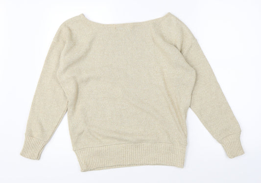 The Rock Rev Womens Beige Knit Pullover Jumper Size M