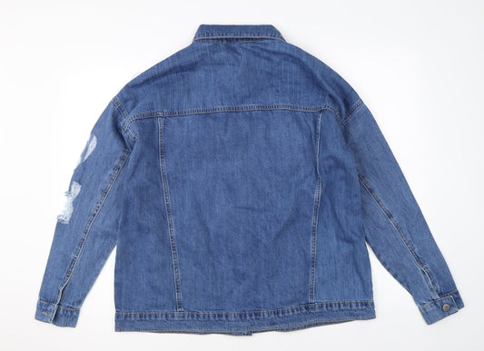 Boohoo Womens Blue Denim Jacket Size 6