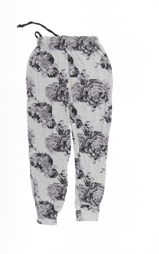 Feel Fabulous Womens Grey Floral Pedal Pusher Trousers Size 6 L28 in