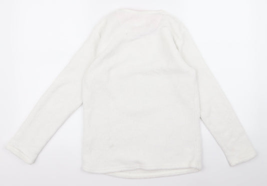 yd Girls White Basic T-Shirt Size 10-11 Years - give hug