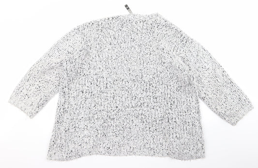kensie Womens White Cardigan Jumper Size M