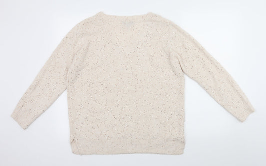 Peakocks Womens Beige Pullover Jumper Size M