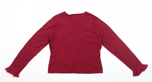 Edina Womens Red Basic Blouse Size L