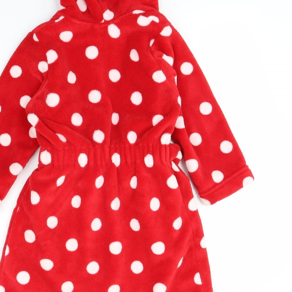 M&S Girls Red Polka Dot Cami Robe Size 4 Years