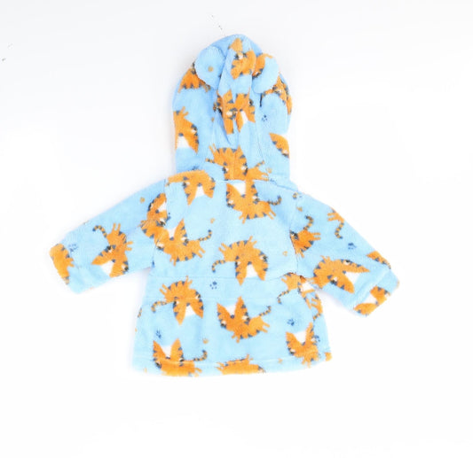 Preworn Boys Blue Spotted Cami Robe Size 3-6 Months - Tiger Print