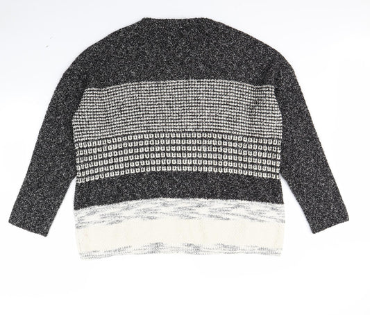 Papaya Womens Black Striped Pullover Jumper Size XL