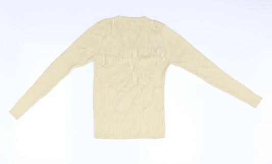 Dunnes Stores Womens Beige Knit Pullover Jumper Size 10