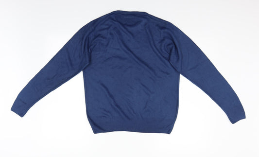 Paolucci Womens Blue Taffeta Pullover Jumper Size S