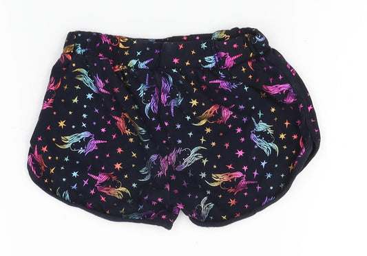 tevhit Girls Black Sleep Shorts Size 9 Years - elastic waist
