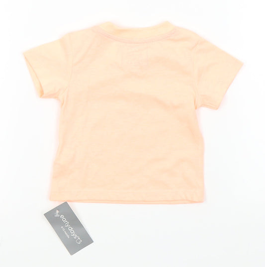Earlydays Boys Orange Basic T-Shirt Size 3-6 Months