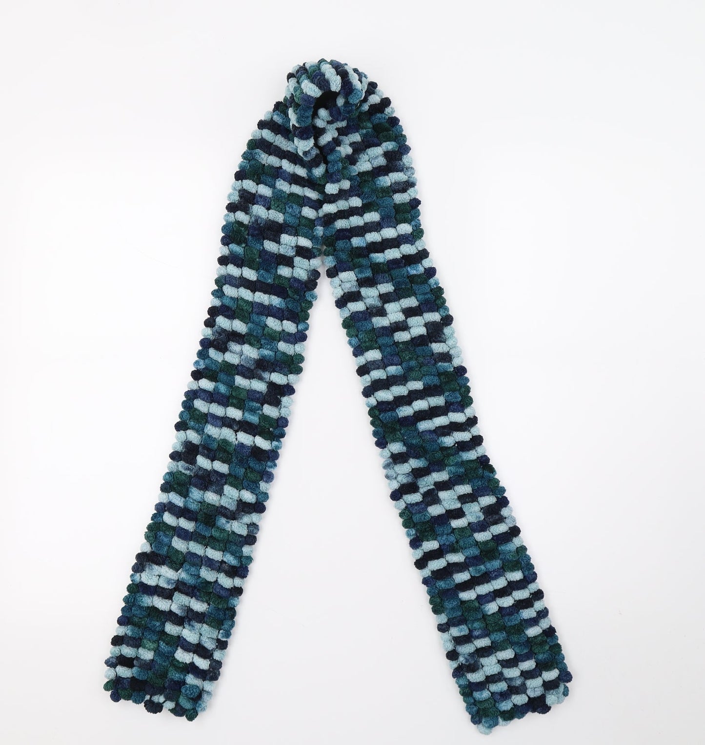 Preworn Unisex Blue Scarf - Handmade