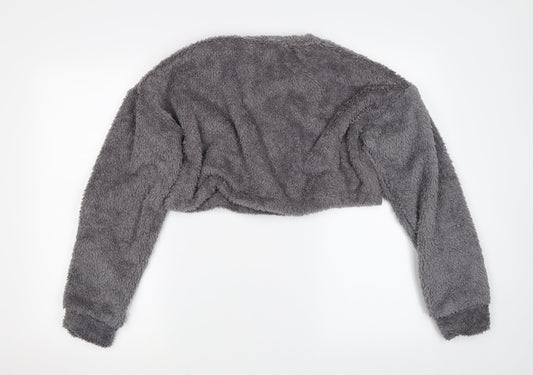 I SAW IT FIRST Womens Grey Pullover Jumper Size 8 - CROPPED