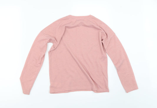 Primark Girls Pink Pullover Jumper Size 9-10 Years