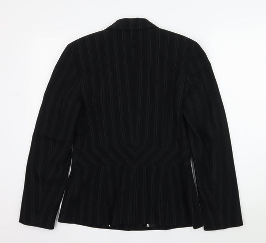 NEXT Womens Black Striped Jacket Blazer Size 10