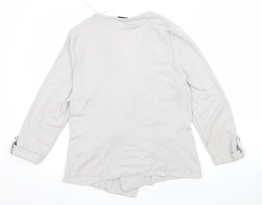 Wallis Womens Grey Jersey Cardigan Jumper Size M
