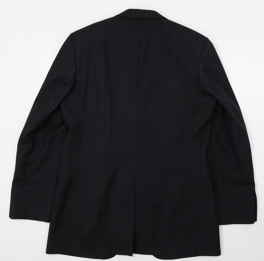Burton Mens Black Striped Jacket Suit Jacket Size L